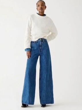 J. Crew High rise superwide leg jean